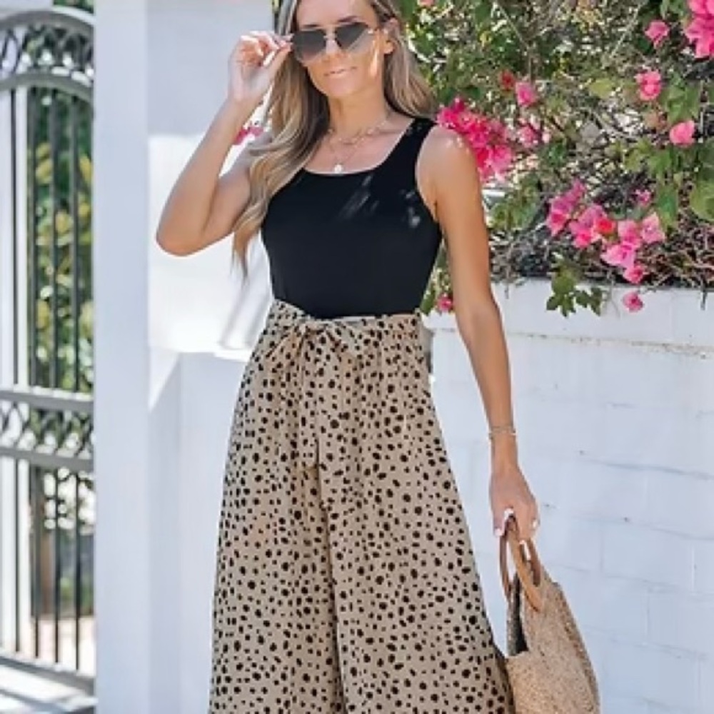 Polka Dot Wide-Leg Palazzo Pants – 4X